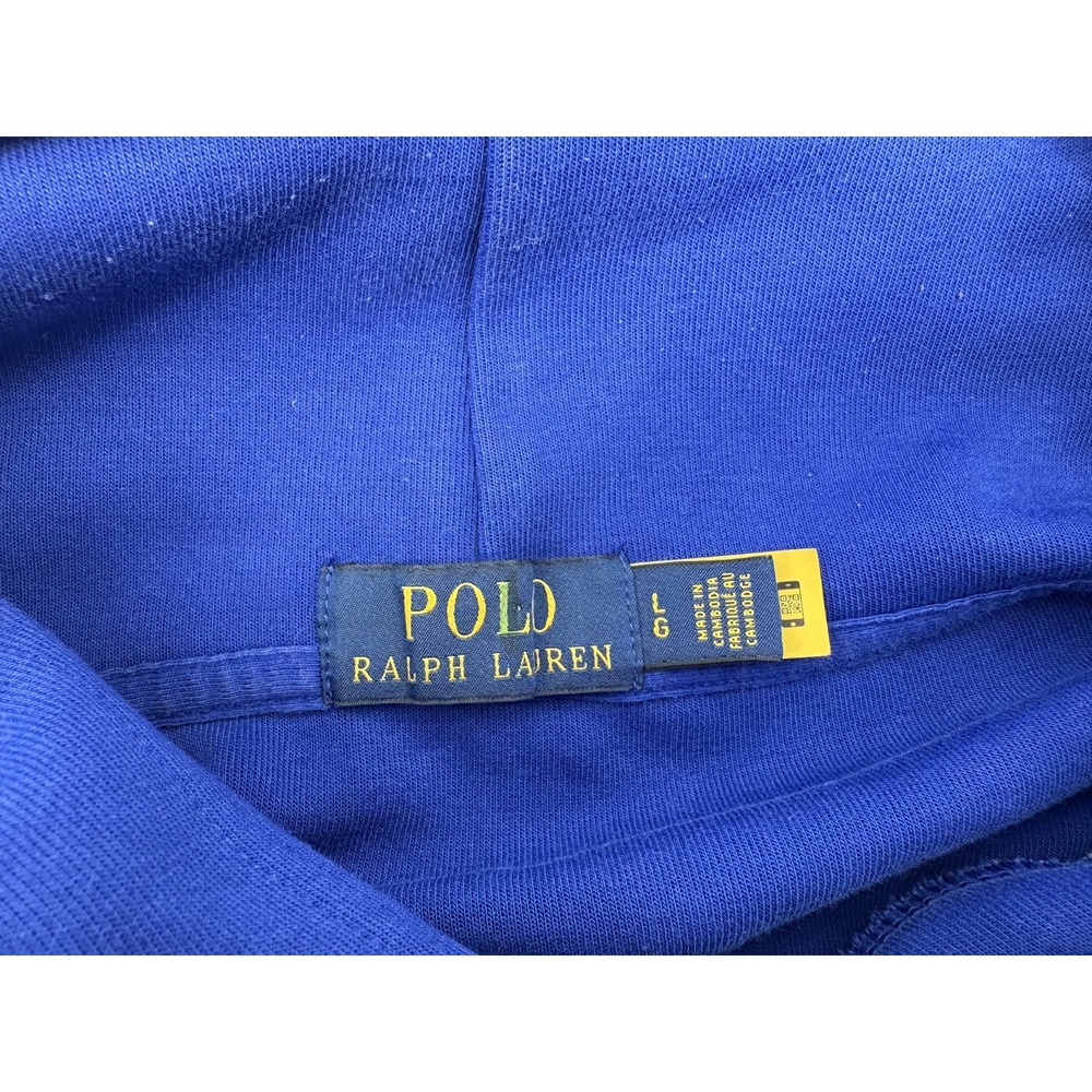 Polo Ralph Lauren Men's Double Knit Blue Big Pony Graphic Logo Hoodie Large L - Picture 6 of 6